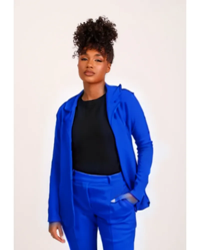 Blazer de luxo  Lady Griffe Azul Bic
